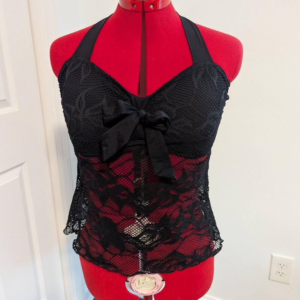 Kenneth Cole Black Lace Swimsuit Top [L]